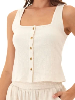 Jamila Smocked Jersey Tank