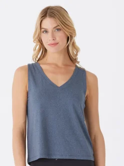 Kristie Criss Cross Heather Luxe Jersey Tank