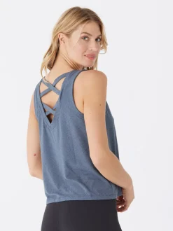 Kristie Criss Cross Heather Luxe Jersey Tank