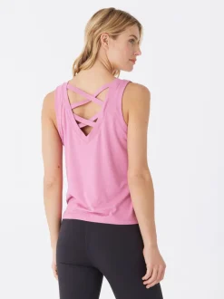 Kristie Criss Cross Heather Luxe Jersey Tank