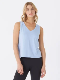 Kristie Criss Cross Heather Luxe Jersey Tank
