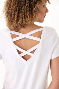 Kristie Criss Cross Luxe Jersey Tee