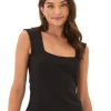 Leah Organic Rib Square Neck Tank