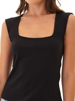 Leah Organic Rib Square Neck Tank