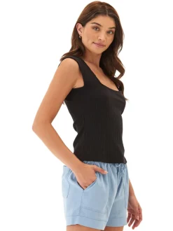 Leah Organic Rib Square Neck Tank