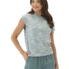 Leoni Off-Shoulder Marble Rib Top