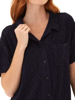 Mikaela Jacquard Terry Button-Up