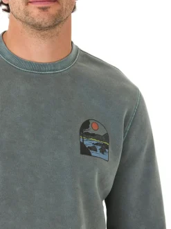 Mineral Wash Graphic Fleece Crew