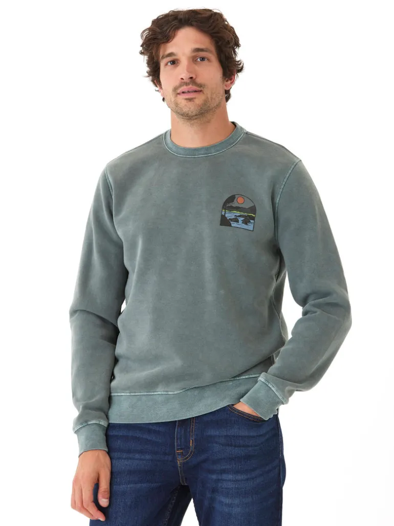 Mineral Wash Graphic Fleece Crew