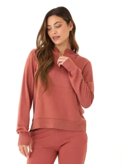 Natia Feather Fleece 1/4-Zip Hoodie