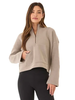 Nikki Triblend Fleece 1/2-Zip Mock Neck