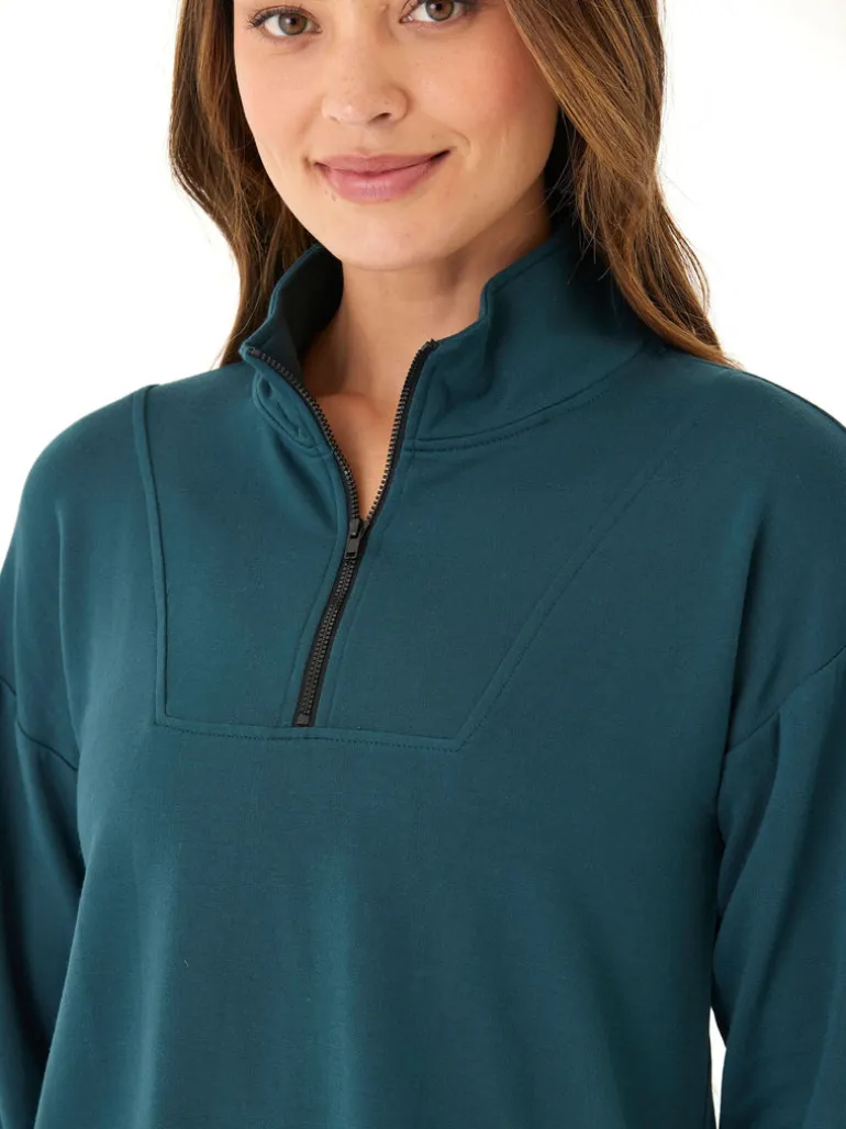 Nyla Feather Fleece Half Zip Pullover