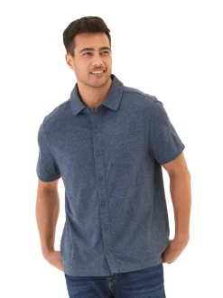 Paxton Black Fleck Triblend Button-Down Pocket Shirt