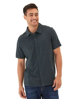 Paxton Black Fleck Triblend Button-Down Pocket Shirt