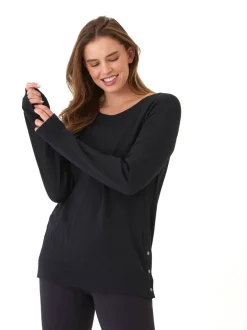 Roberta Feather Fleece Snap Button Sweatshirt