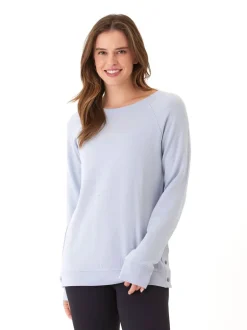 Roberta Feather Fleece Snap Button Sweatshirt