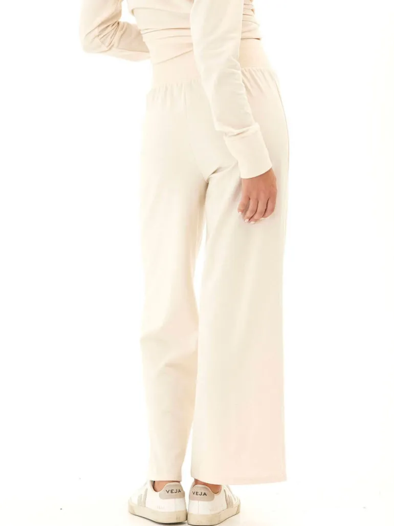 Shiloh Cozy Fleece Rib Mix Wide Leg Pant