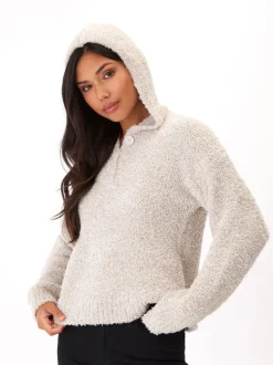 Tanisha Boucle Henley Hoodie
