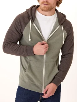 Triblend Raglan Colorblock Zip Fleece Hoodie