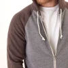 Triblend Raglan Colorblock Zip Fleece Hoodie