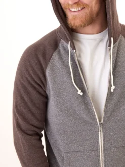 Triblend Raglan Colorblock Zip Fleece Hoodie