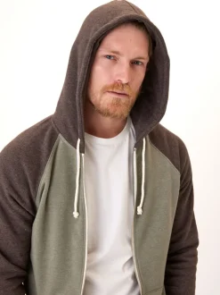 Triblend Raglan Colorblock Zip Fleece Hoodie