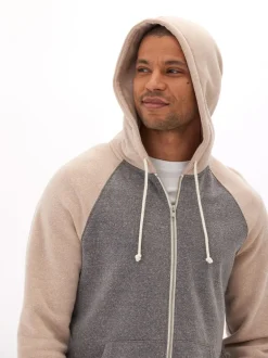 Triblend Raglan Colorblock Zip Fleece Hoodie