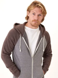 Triblend Raglan Colorblock Zip Fleece Hoodie