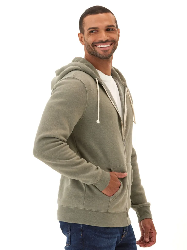 Triblend Zip Fleece Hoodie