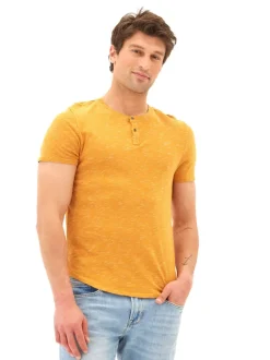 Two Tone Slub Jersey Henley