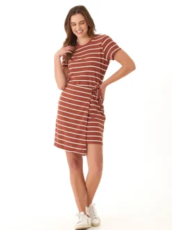 Valerie Caribbean Stripe Eco Jersey Knotted Dress